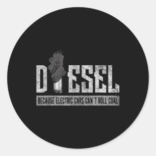 Roll Coal Truck _ Diesel Truck Elektrische Auto's  Ronde Sticker