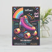 Roll cool jongens meisjes Rolschaatsen 13e verjaar Kaart (Staand voorkant)