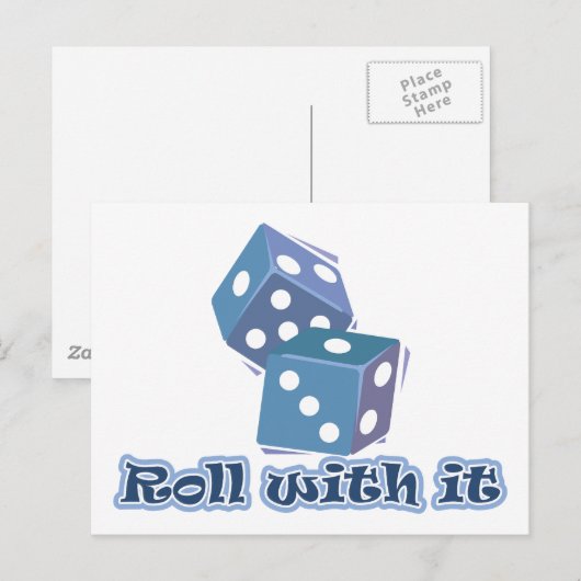 Roll ermee - Dice Games Briefkaart (Voorkant / Achterkant)