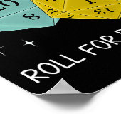 Roll For Dopamine Dnd Neurodiversiteit D20 Dobbels Poster (Hoek)