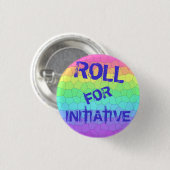 "Roll for Initiative" — Drukte Dungeons Dragons Ronde Button 3,2 Cm (Voorkant /achterkant)