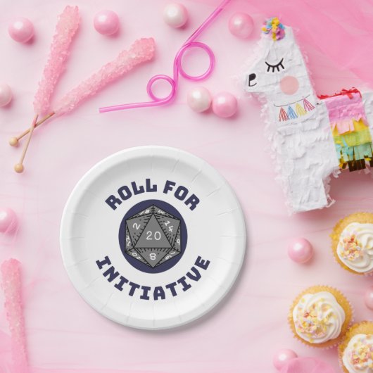 Roll for Initiative Paper Borden Papieren Bordje (Feest)