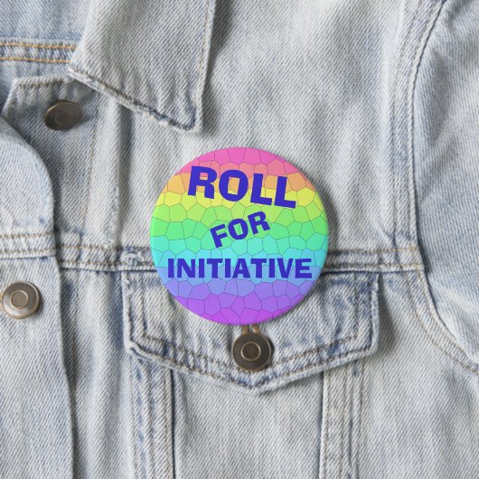 "Roll for Initiative" Rainbow Dungeons Dragons Ronde Button 7,6 Cm (In situ)