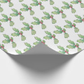 Roll Gift Wrap Papier Holly Jolly Print (Hoek)
