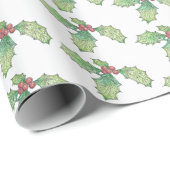 Roll Gift Wrap Papier Holly Jolly Print (Rol Hoek)