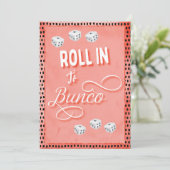Roll in Bunco Dice Party Kaart (Staand voorkant)