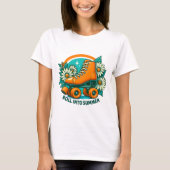 "Roll Into Summer" Retro Roller Schaats T-shirt (Voorkant)