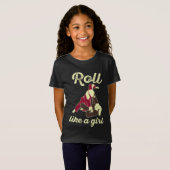 Roll like a Girl Brazilian Jiu Jitsu BJJ T-shirt (Voorkant volledig)