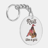 Roll like a Girl Jiu Jitus Sleutelhanger (Voorkant Links)