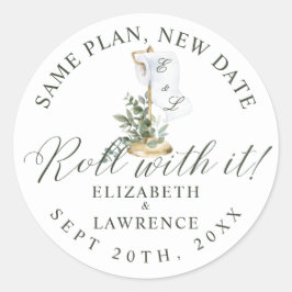 Roll met IT Elegant Sage Greenery & Toilet Paper Ronde Sticker