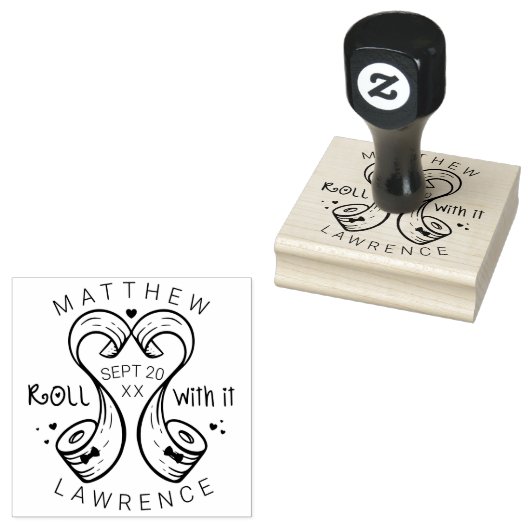 Roll met IT LGBTQ Toilet Paper Roll Save the Date Rubberstempel (Gestempeld)
