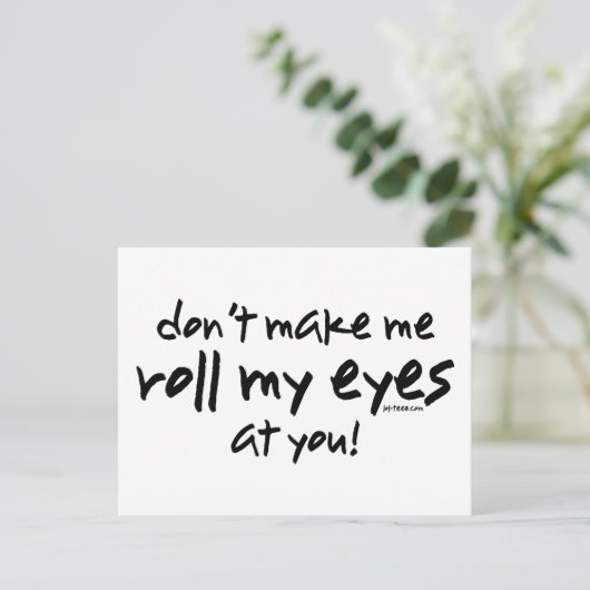 Roll Mijn ogen Briefkaart (Staand voorkant)