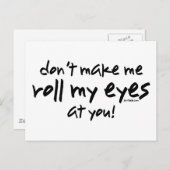 Roll Mijn ogen Briefkaart (Voorkant / Achterkant)