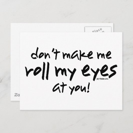 Roll Mijn ogen Briefkaart (Voorkant / Achterkant)