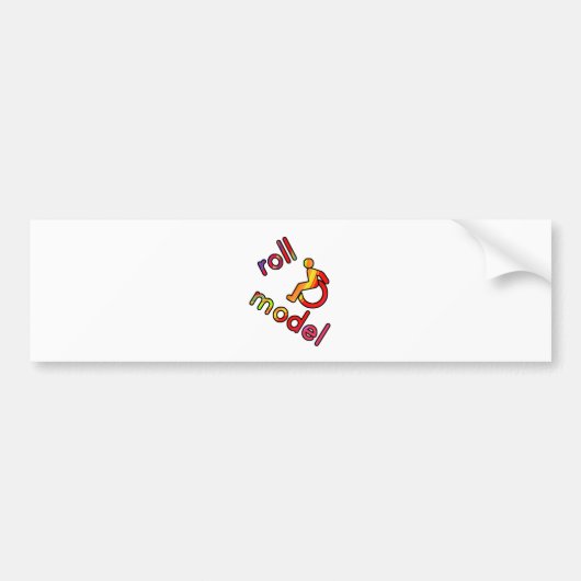 Roll Model - Disability T-shirts - in felle kleure Bumpersticker (Voorkant)