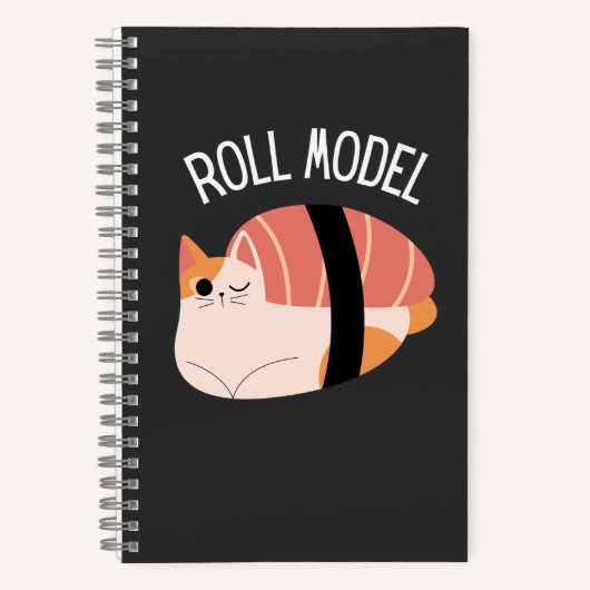 Roll Model Grappige Sushi Kat Notitieboek (Voorkant)