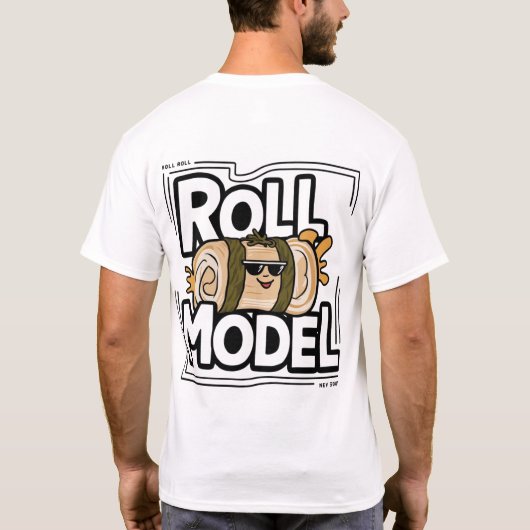 Roll Model Mannen basisshirt 👕✅ T-shirt (Achterkant)