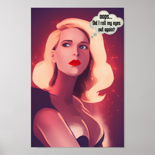 Roll My Eyes Out Loud Funny Pop Art Canvas Post Poster (Voorkant)