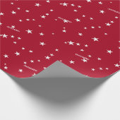 Roll, Naam, Feestelijke Rode & Witte Sterren Patro Cadeaupapier (Hoek)