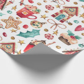 Roll, Naam op Magisch Snoep Huizen, Sweets Pattern Cadeaupapier (Hoek)