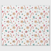 Roll, Naam op Whimsy Holiday Snoep Pattern Cadeaupapier (Vlak)