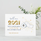 Roll on 2021 Happy New Year Funny Personalize Feestdagenkaart (Staand voorkant)