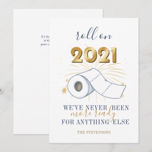 Roll on 2021 New Year Personalized Holiday Card Feestdagenkaart (Voorkant / Achterkant)