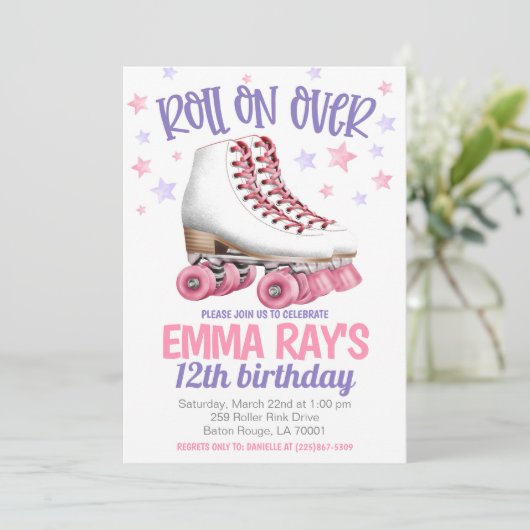 Roll on Roller Schaatsen Verjaardag Kaart (Staand voorkant)