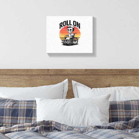 Roll On Skeleton Nurse – Dark Humor Healthcare VIB Canvas Afdruk (Insitu (Slaapkamer))