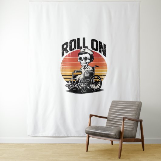 Roll On Skeleton Nurse – Dark Humor Healthcare VIB Wandkleed (In situ)