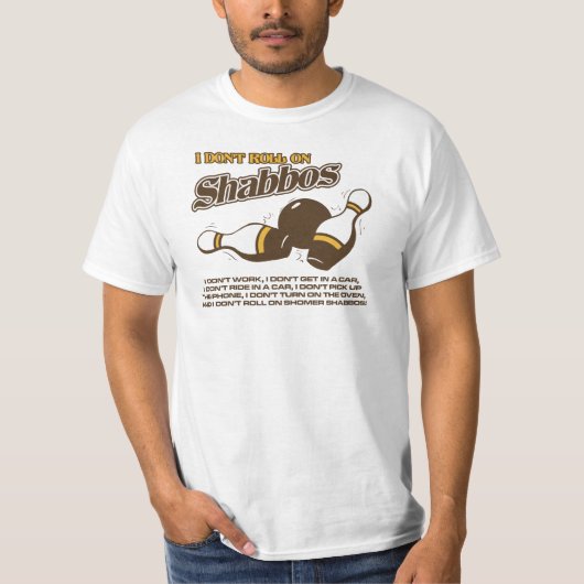 Roll op Shabbos T-shirt (Voorkant)