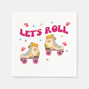 Roll Roller Schaats Retro Skater Lovers Servet