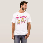 Roll Roller Schaats Retro Skater Lovers T-shirt (Voorkant volledig)
