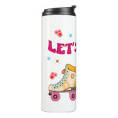 Roll Roller Schaats Retro Skater Lovers Thermosbeker (Gedraaid links)