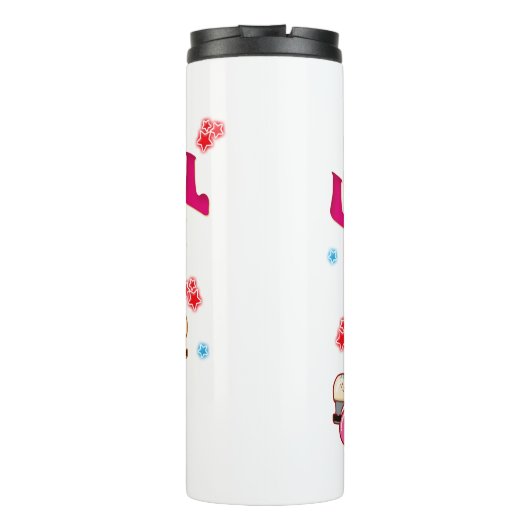 Roll Roller Schaats Retro Skater Lovers Thermosbeker (Achterkant)