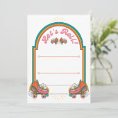 Roll Roller Skating Party Retro Kaart (Staand voorkant)