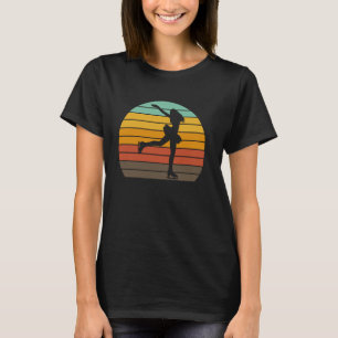 Roll Schaats Figuur Schaats Zonsondergang Schaatse T-shirt