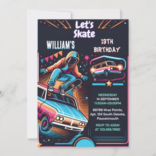 Roll Scooter Jump Zone Skateboarden 13e Verjaardag Kaart (Voorkant)