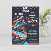 Roll Scooter Jump Zone Skateboarden 13e Verjaardag Kaart (Staand voorkant)