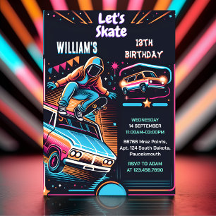 Roll Scooter Jump Zone Skateboarden 13e Verjaardag Kaart