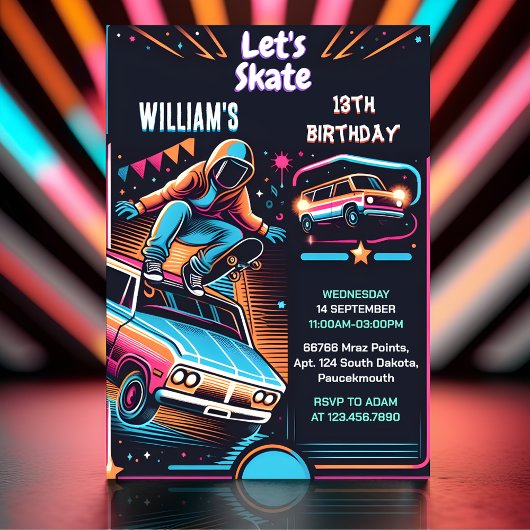 Roll Scooter Jump Zone Skateboarden 13e Verjaardag Kaart
