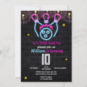 Roll Strike coole blauwe sporten Bowling 10e verja Kaart (Voorkant)