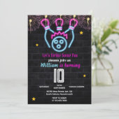 Roll Strike coole blauwe sporten Bowling 10e verja Kaart (Staand voorkant)