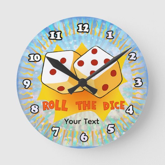 Roll The Dice Clock Ronde Klok (Voorkant)