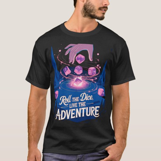 Roll the dice, live the adventure - cave t-shirt (Voorkant)