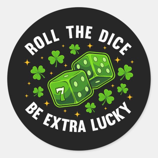 Roll the Dice Ronde Sticker (Voorkant)