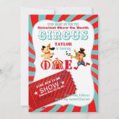 ROLL UP CIRCUS 1e verjaardag Jongen Meisje Grootst Kaart (Voorkant)