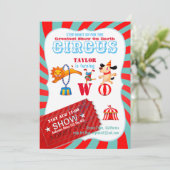 ROLL UP CIRCUS 2e verjaardag Boy Girl Greatest Sho Kaart (Staand voorkant)