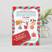 ROLL UP CIRCUS 2e verjaardag Boy Girl Greatest Sho Kaart (Staand voorkant)