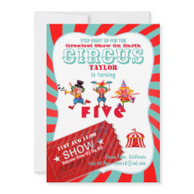 ROLL UP CIRCUS 5th Birthday Boy Girl Greatest Show